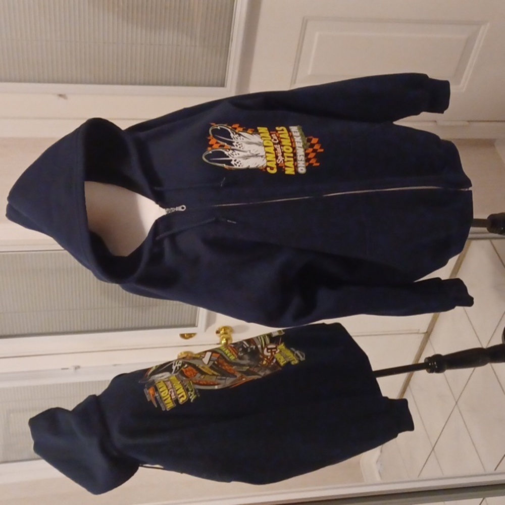 4/$80 Navy Blue "Speedway" Zippered Hoodie - Size XL